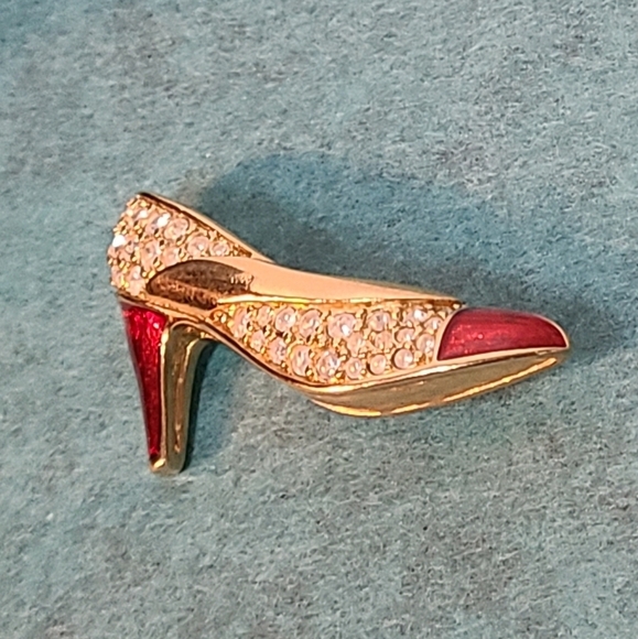 Swarovski Signed Red Heel Shoe Pin - Picture 3 of 14